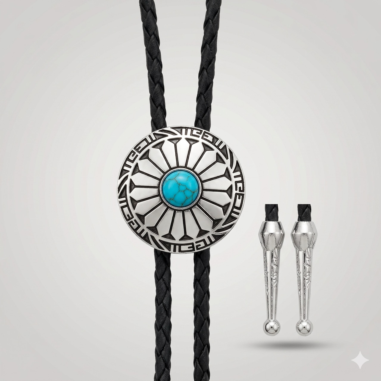 Bolotie silber mit Türkis